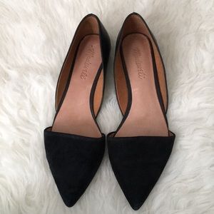 Madewell D’orsay flats in black suede/leather